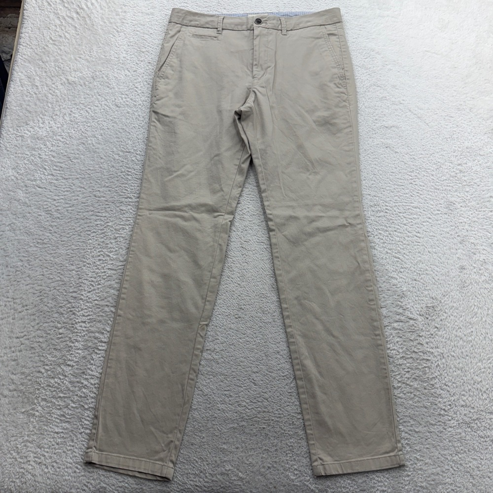 Perk Feel Good Chinos Mens 32x32 Slim Fit Stretch Khaki Tan Cotton Twill Pants